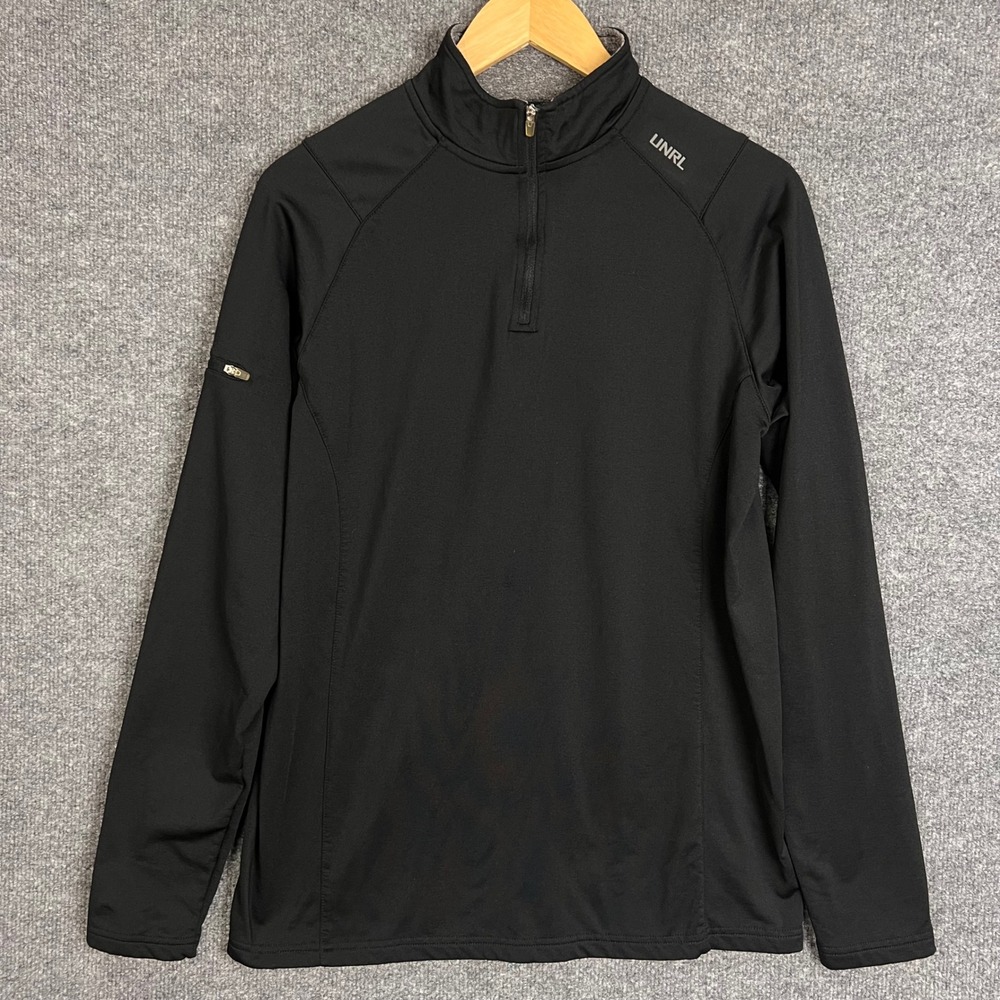 UNRL Elite 1/4 Zip Pullover Mens M Black Excellent Spandex Blend Activewear